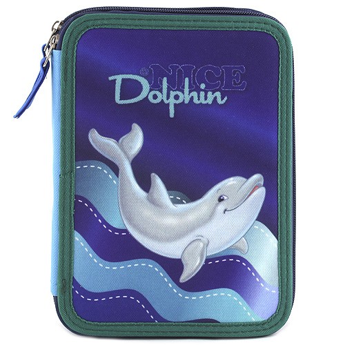 Target Školní penál s náplní Target Dolphin, fialovo-modrá