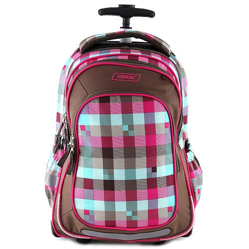 Target Školní batoh trolley Target Růžové/zelené/hnědé kostky