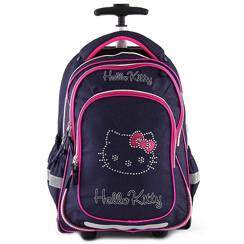 Target Školní batoh trolley Target Modrý jeans, motiv kočičky Hello Kitty