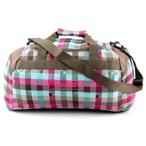Target Cestovní taška Target Kostkovaná, růžovo-modro-hnědá