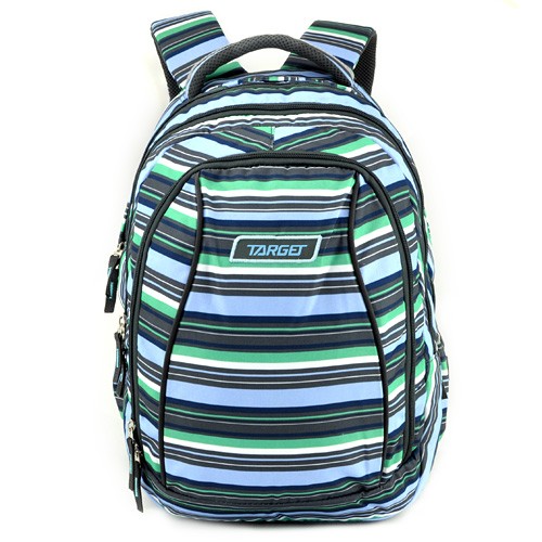 Target Školní batoh 2v1 Target Zeleno-modro-šedé pruhy