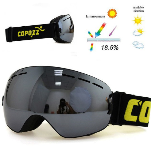 Copozz Lyžařské snowboard brýle s dvojitým sklem Copozz All Black