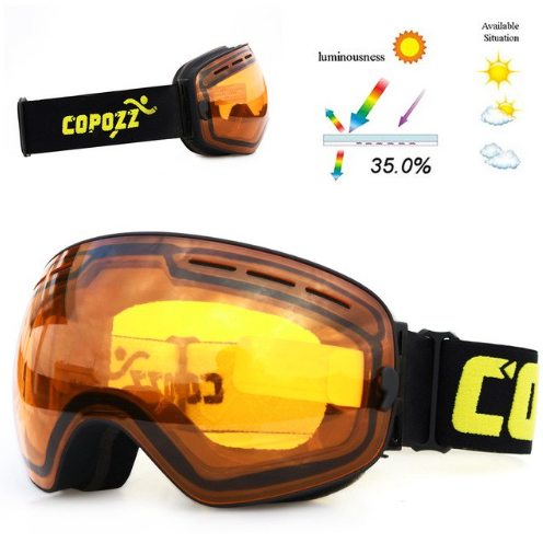 Copozz Lyžařské snowboard brýle s dvojitým sklem Copozz Brown