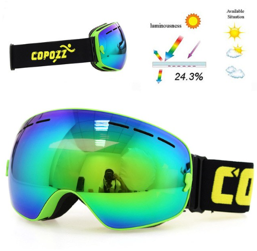 Lyžařské snowboard brýle s dvojitým sklem Copozz, blue-green