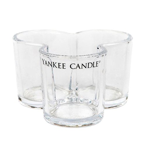 Yankee candle Svícen skleněný Trojlístek, na 3 svíčky, čiré sklo