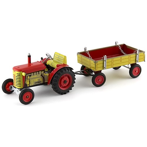 Kovap Traktor s valníkem Kovap plechový s plastovými disky, červený